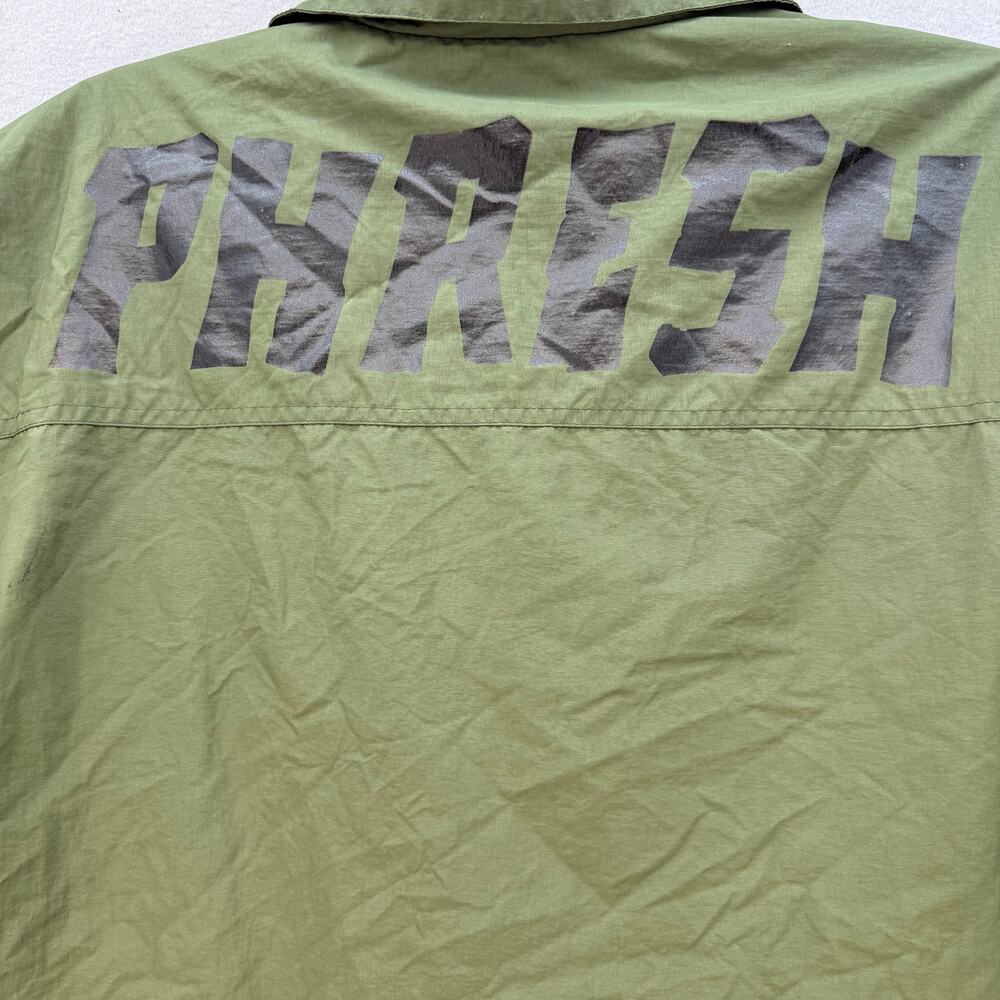 Love to Kleep Short Sleeve Coach Jacket Men L Olive Green Black Street Wear - Picture 7 of 15